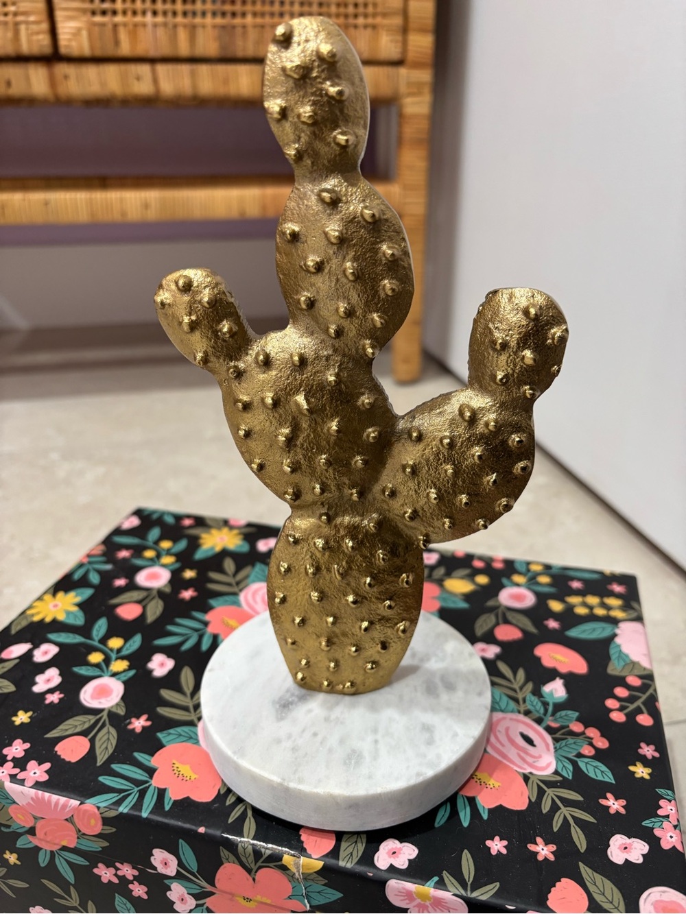 Gold Cactus Decorative Sculpture